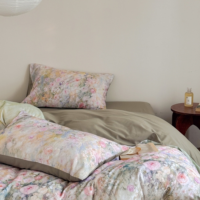 91家纺网 家纺一手货源 找家纺 （总）窝米 2025新款全棉纯棉火山磨毛花卉系列四件套-第一批