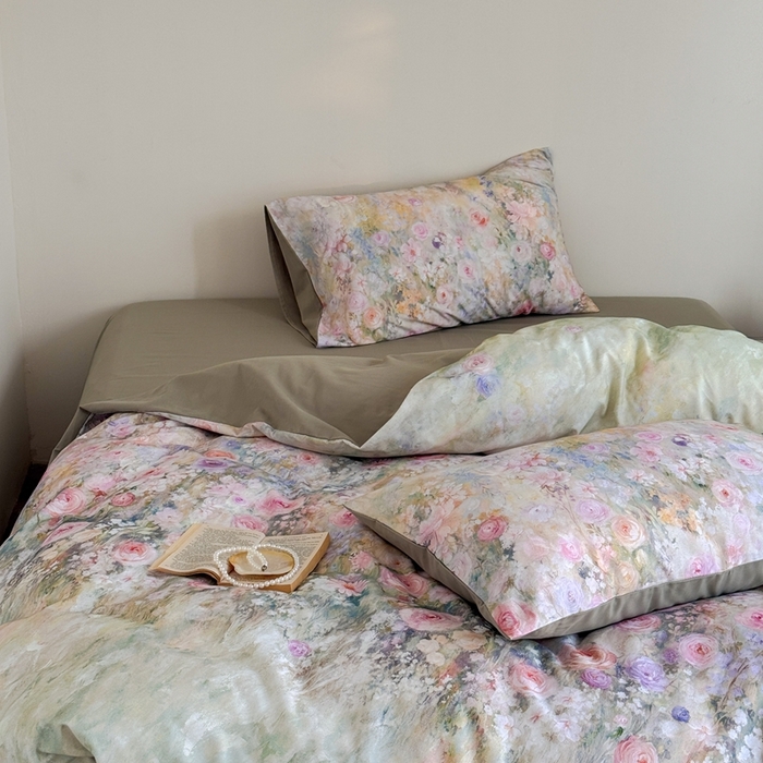 91家纺网 家纺一手货源 找家纺 （总）窝米 2025新款全棉纯棉火山磨毛花卉系列四件套-第一批