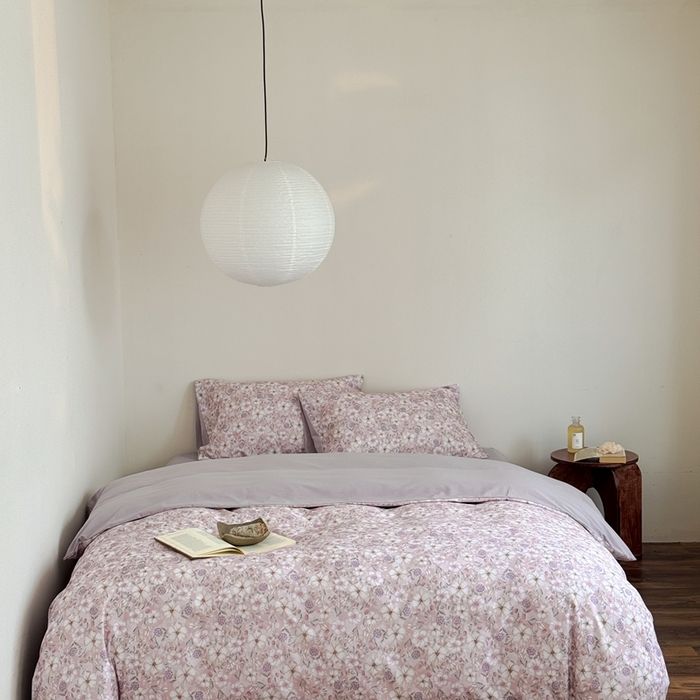 91家纺网 家纺一手货源 找家纺 窝米 2025新款全棉纯棉火山磨毛花卉系列四件套-第一批 蜜蔷粉