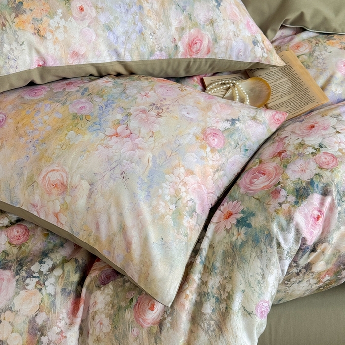 91家纺网 家纺一手货源 找家纺 窝米 2025新款全棉纯棉火山磨毛花卉系列四件套-第一批 艾绘