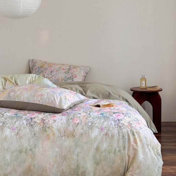 91家纺网 家纺一手货源 找家纺 窝米 2025新款全棉纯棉火山磨毛花卉系列四件套-第一批 艾绘