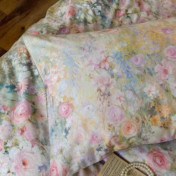 91家纺网 家纺一手货源 找家纺 窝米 2025新款全棉纯棉火山磨毛花卉系列四件套-第一批 艾绘