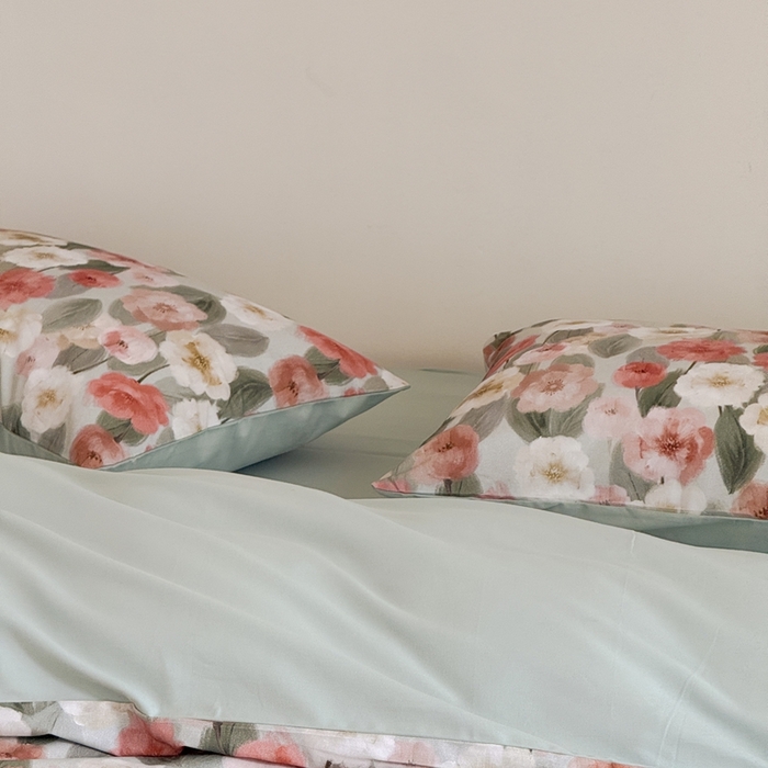 91家纺网 家纺一手货源 找家纺 窝米 2025新款全棉纯棉火山磨毛花卉系列四件套-第一批 朵唯绿