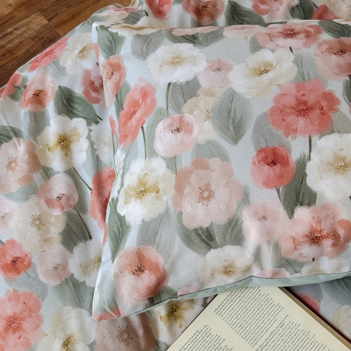 91家纺网 家纺一手货源 找家纺 窝米 2025新款全棉纯棉火山磨毛花卉系列四件套-第一批 朵唯绿