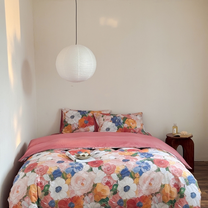 窝米 2025新款全棉纯棉火山磨毛花卉系列四件套-第一批 花海