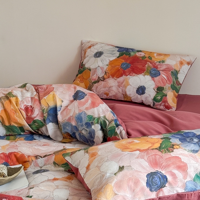 91家纺网 家纺一手货源 找家纺 窝米 2025新款全棉纯棉火山磨毛花卉系列四件套-第一批 花海