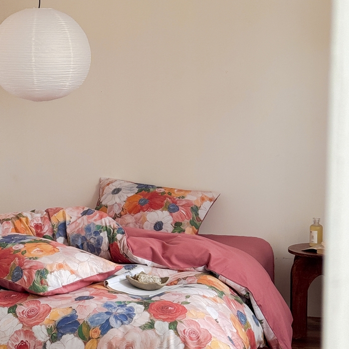 91家纺网 家纺一手货源 找家纺 窝米 2025新款全棉纯棉火山磨毛花卉系列四件套-第一批 花海