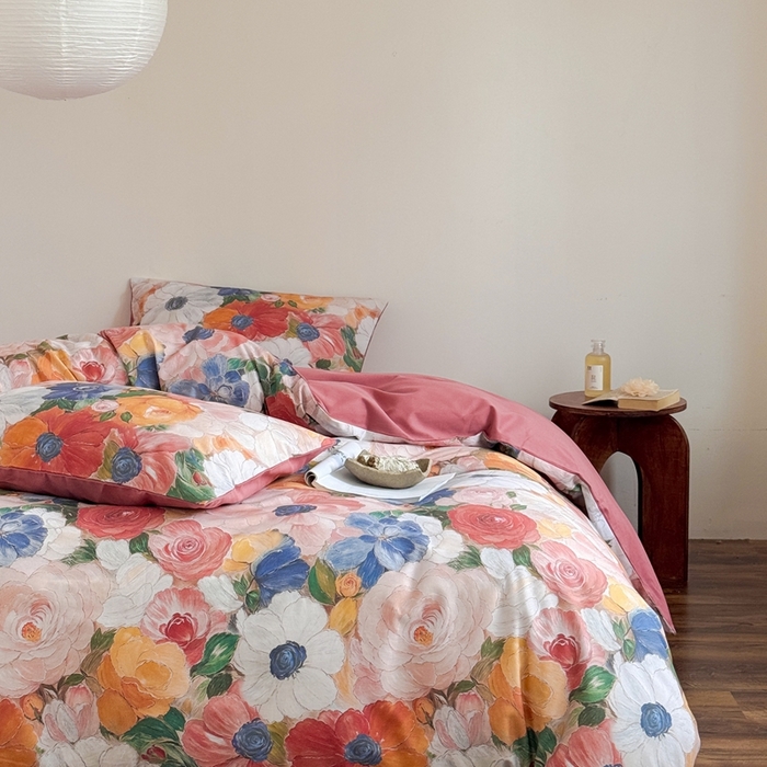 91家纺网 家纺一手货源 找家纺 窝米 2025新款全棉纯棉火山磨毛花卉系列四件套-第一批 花海