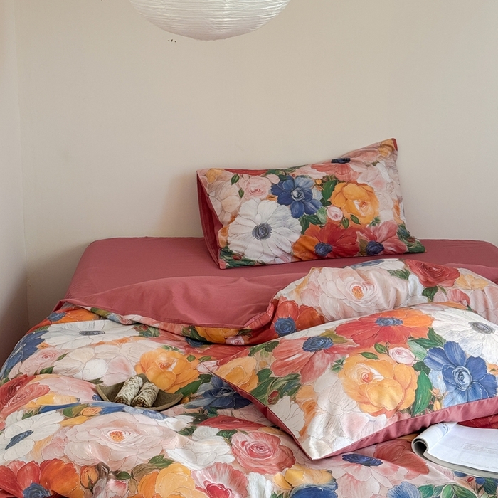 91家纺网 家纺一手货源 找家纺 窝米 2025新款全棉纯棉火山磨毛花卉系列四件套-第一批 花海