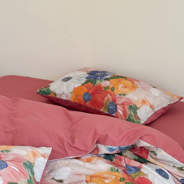 91家纺网 家纺一手货源 找家纺 窝米 2025新款全棉纯棉火山磨毛花卉系列四件套-第一批 花海