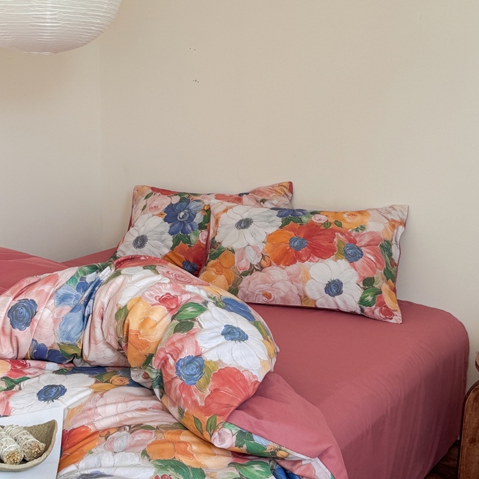 91家纺网 家纺一手货源 找家纺 窝米 2025新款全棉纯棉火山磨毛花卉系列四件套-第一批 花海