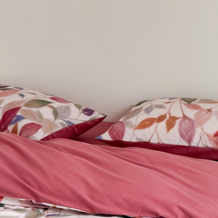 91家纺网 家纺一手货源 找家纺 窝米 2025新款全棉纯棉火山磨毛花卉系列四件套-第一批 景秋红