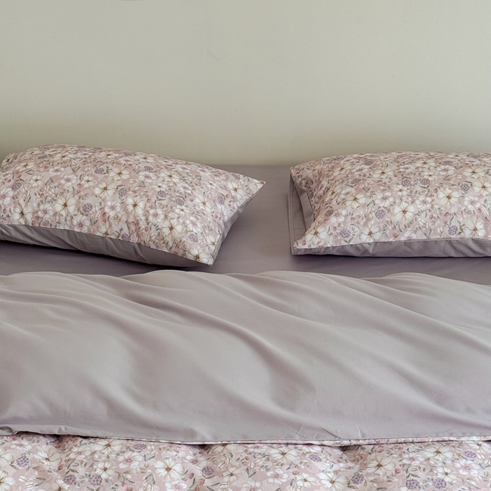 91家纺网 家纺一手货源 找家纺 窝米 2025新款全棉纯棉火山磨毛花卉系列四件套-第一批 蜜蔷粉