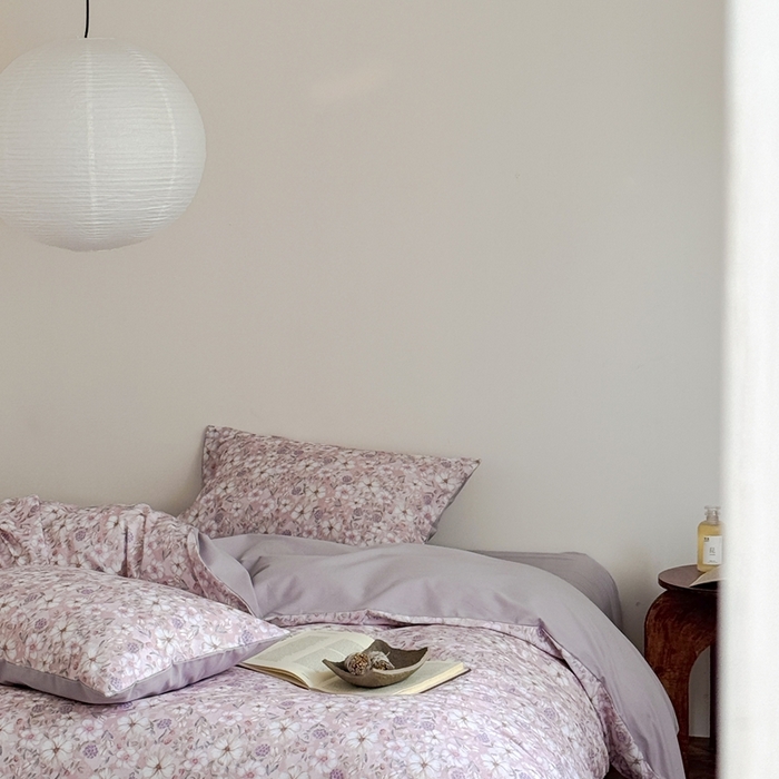 91家纺网 家纺一手货源 找家纺 窝米 2025新款全棉纯棉火山磨毛花卉系列四件套-第一批 蜜蔷粉