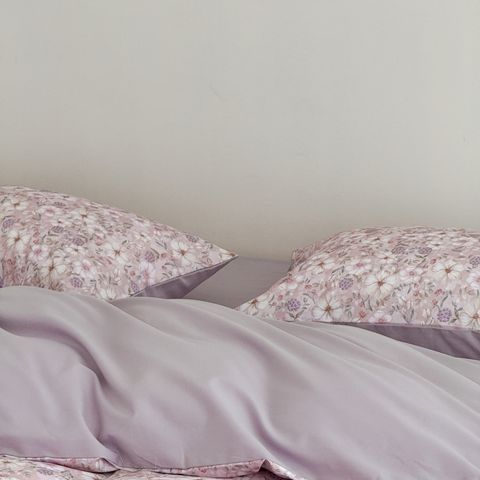 91家纺网 家纺一手货源 找家纺 窝米 2025新款全棉纯棉火山磨毛花卉系列四件套-第一批 蜜蔷粉