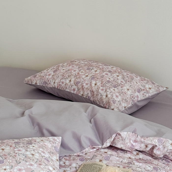 91家纺网 家纺一手货源 找家纺 窝米 2025新款全棉纯棉火山磨毛花卉系列四件套-第一批 蜜蔷粉