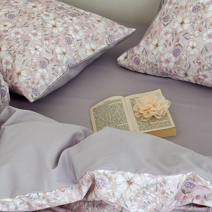 91家纺网 家纺一手货源 找家纺 窝米 2025新款全棉纯棉火山磨毛花卉系列四件套-第一批 蜜蔷粉