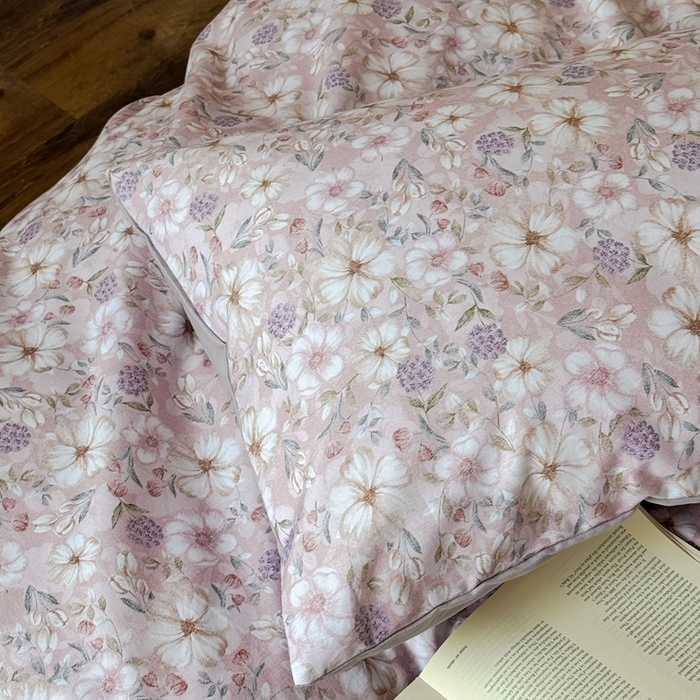 91家纺网 家纺一手货源 找家纺 窝米 2025新款全棉纯棉火山磨毛花卉系列四件套-第一批 蜜蔷粉