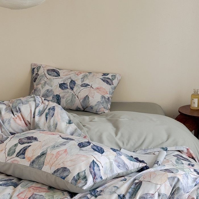 91家纺网 家纺一手货源 找家纺 窝米 2025新款全棉纯棉火山磨毛花卉系列四件套-第一批 倩影