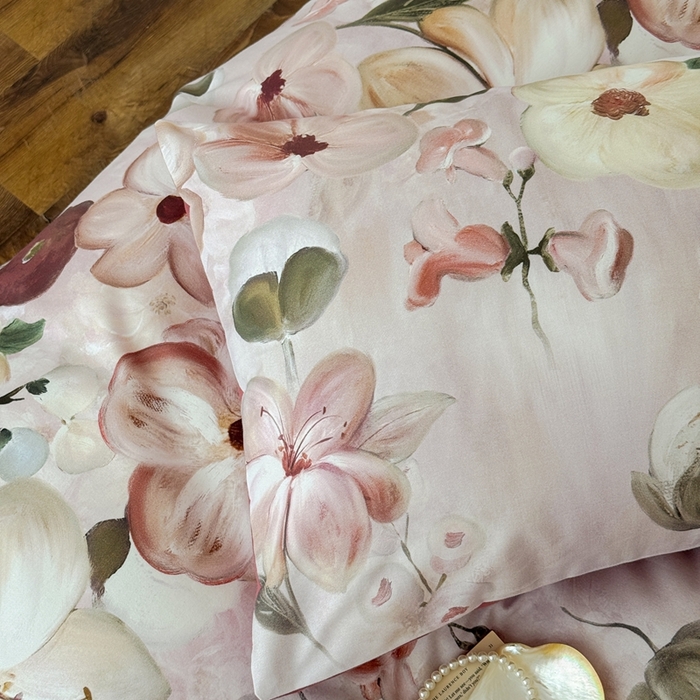 91家纺网 家纺一手货源 找家纺 窝米 2025新款全棉纯棉火山磨毛花卉系列四件套-第一批 鸢香红