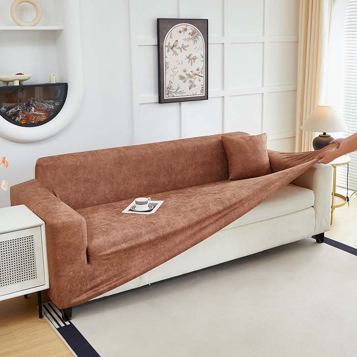 （总）丝绮鹿 2025新款防水皮革沙发套 全包沙发套松紧款沙发套