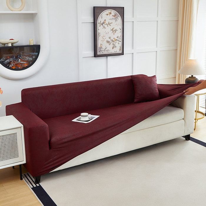 91家纺网 家纺一手货源 找家纺 （总）丝绮鹿 2025新款防水皮革沙发套 全包沙发套松紧款沙发套