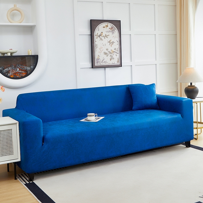 91家纺网 家纺一手货源 找家纺 丝绮鹿 2025新款防水皮革沙发套 全包沙发套松紧款沙发套 海蓝