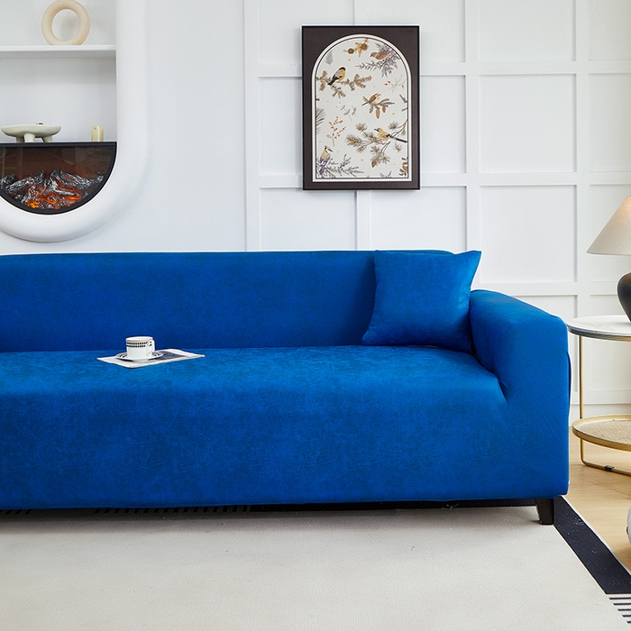 91家纺网 家纺一手货源 找家纺 丝绮鹿 2025新款防水皮革沙发套 全包沙发套松紧款沙发套 海蓝