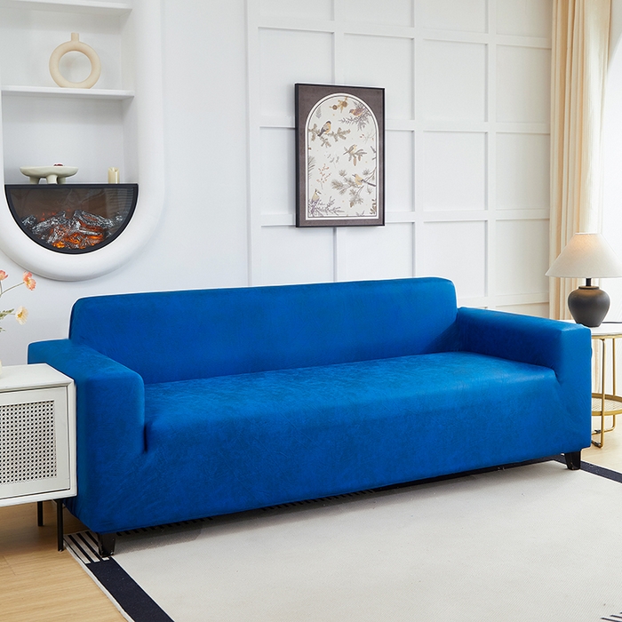 91家纺网 家纺一手货源 找家纺 丝绮鹿 2025新款防水皮革沙发套 全包沙发套松紧款沙发套 海蓝