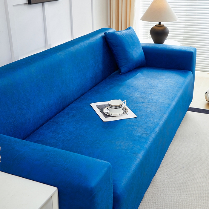 91家纺网 家纺一手货源 找家纺 丝绮鹿 2025新款防水皮革沙发套 全包沙发套松紧款沙发套 海蓝