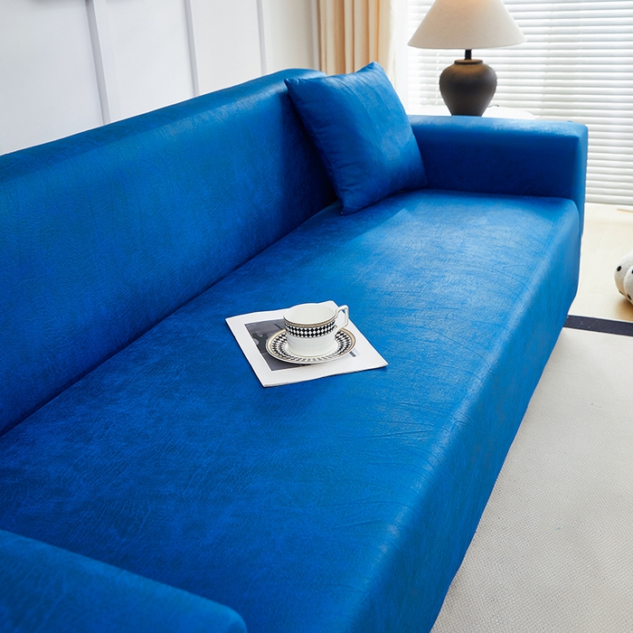 91家纺网 家纺一手货源 找家纺 丝绮鹿 2025新款防水皮革沙发套 全包沙发套松紧款沙发套 海蓝