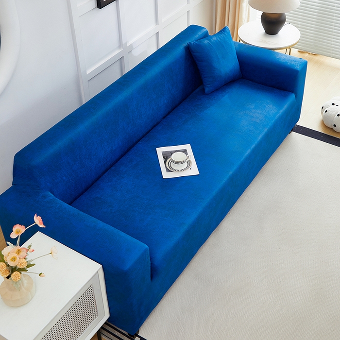 91家纺网 家纺一手货源 找家纺 丝绮鹿 2025新款防水皮革沙发套 全包沙发套松紧款沙发套 海蓝