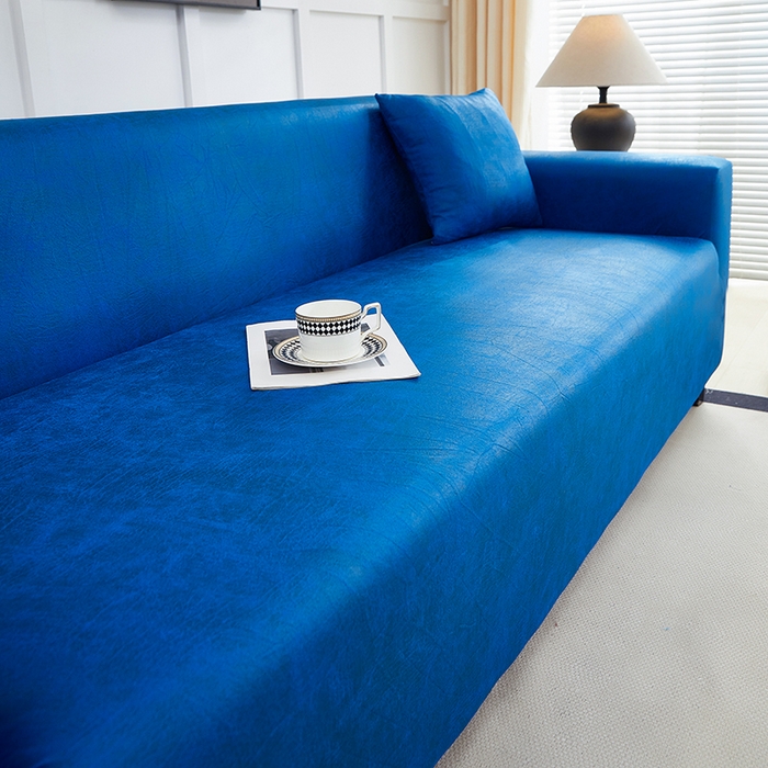 91家纺网 家纺一手货源 找家纺 丝绮鹿 2025新款防水皮革沙发套 全包沙发套松紧款沙发套 海蓝