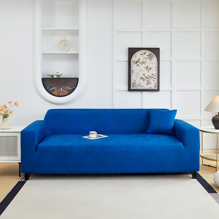 91家纺网 家纺一手货源 找家纺 丝绮鹿 2025新款防水皮革沙发套 全包沙发套松紧款沙发套 海蓝