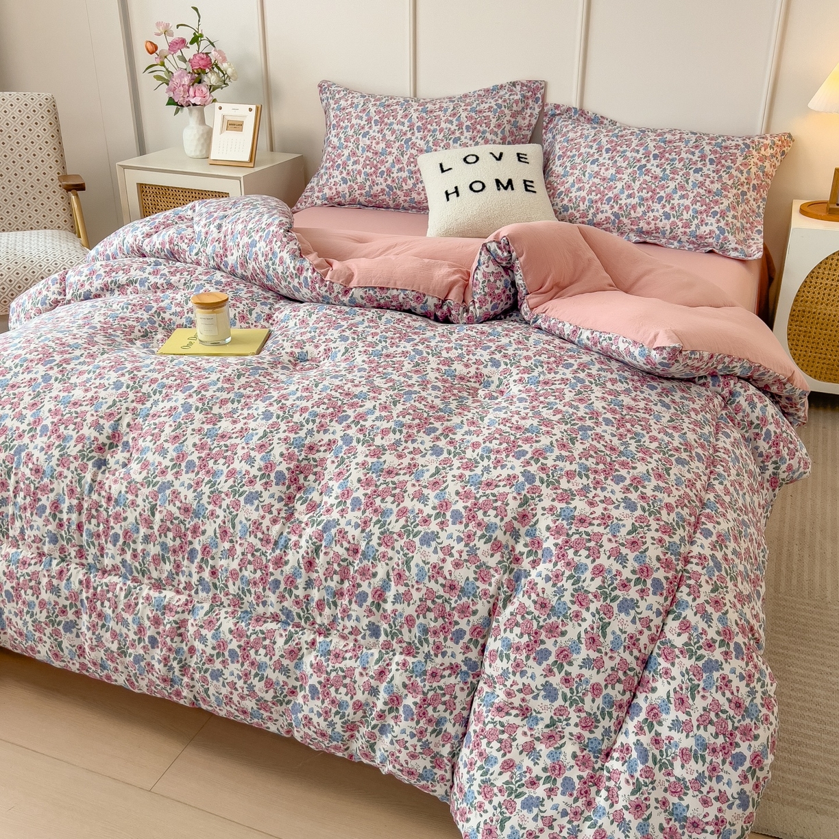 91家纺网 家纺一手货源 找家纺 宝士康家纺 2025新品10A抗菌双层纱冬被被子被芯 紫苑