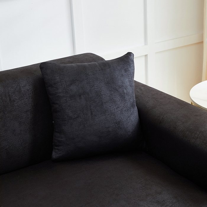 91家纺网 家纺一手货源 找家纺 丝绮鹿 2025新款防水皮革沙发套 全包沙发套松紧款沙发套 黑色