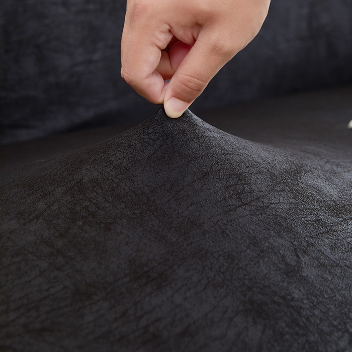 91家纺网 家纺一手货源 找家纺 丝绮鹿 2025新款防水皮革沙发套 全包沙发套松紧款沙发套 黑色