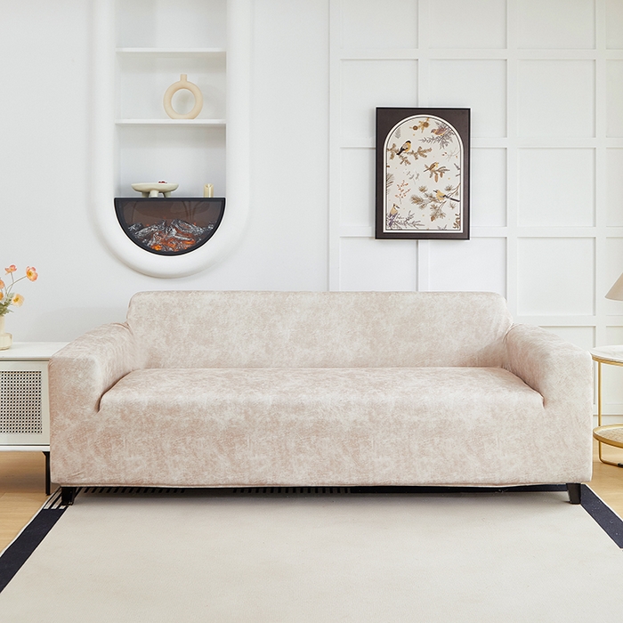 91家纺网 家纺一手货源 找家纺 丝绮鹿 2025新款防水皮革沙发套 全包沙发套松紧款沙发套 米驼