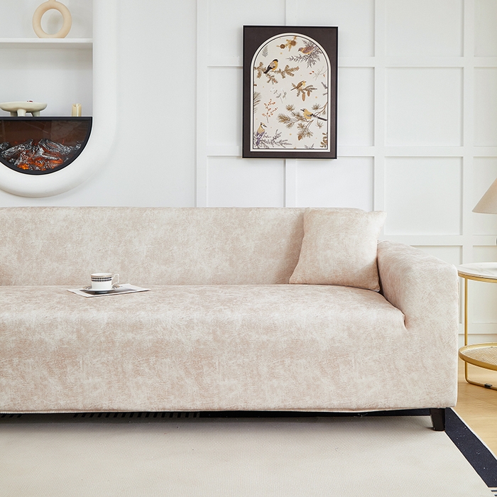 91家纺网 家纺一手货源 找家纺 丝绮鹿 2025新款防水皮革沙发套 全包沙发套松紧款沙发套 米驼