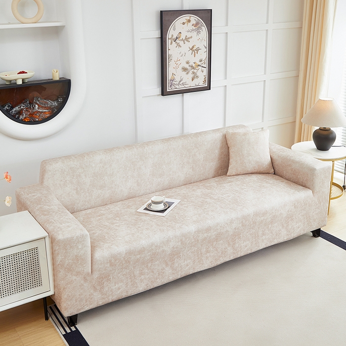 91家纺网 家纺一手货源 找家纺 丝绮鹿 2025新款防水皮革沙发套 全包沙发套松紧款沙发套 米驼