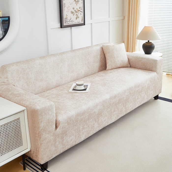 91家纺网 家纺一手货源 找家纺 丝绮鹿 2025新款防水皮革沙发套 全包沙发套松紧款沙发套 米驼