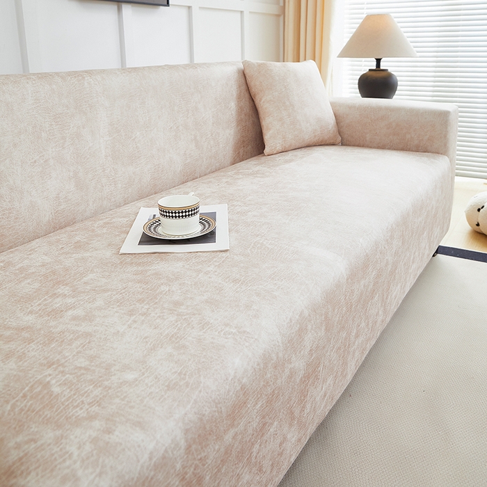 91家纺网 家纺一手货源 找家纺 丝绮鹿 2025新款防水皮革沙发套 全包沙发套松紧款沙发套 米驼