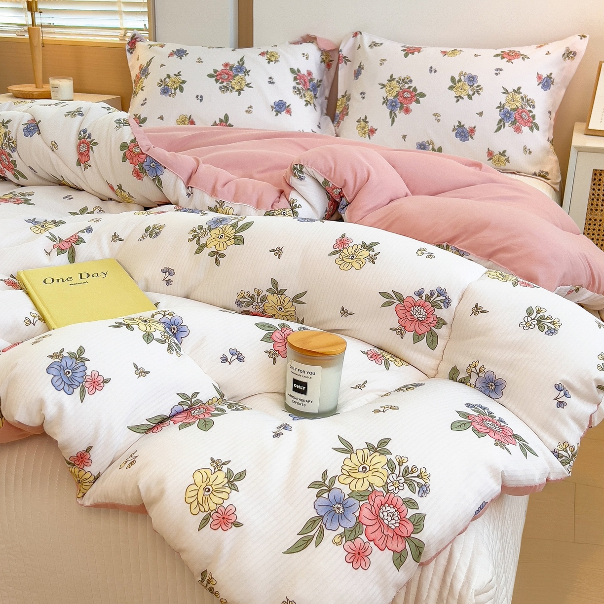 91家纺网 家纺一手货源 找家纺 宝士康家纺 2025新品10A抗菌双层纱冬被被子被芯 繁花似锦