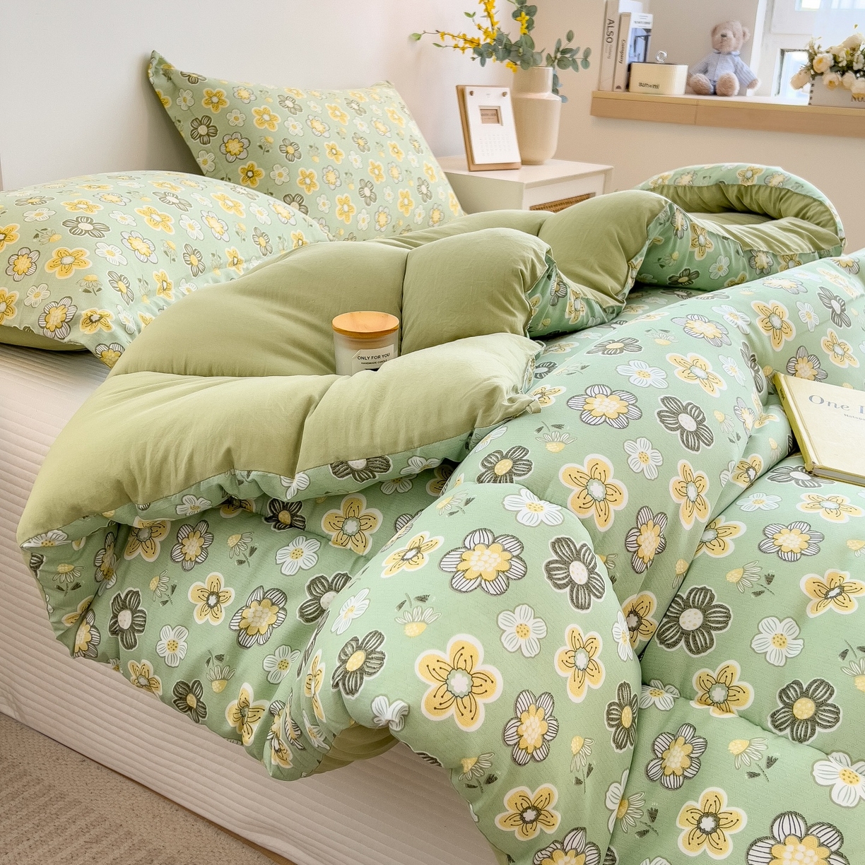 91家纺网 家纺一手货源 找家纺 宝士康家纺 2025新品10A抗菌双层纱冬被被子被芯 花开半夏