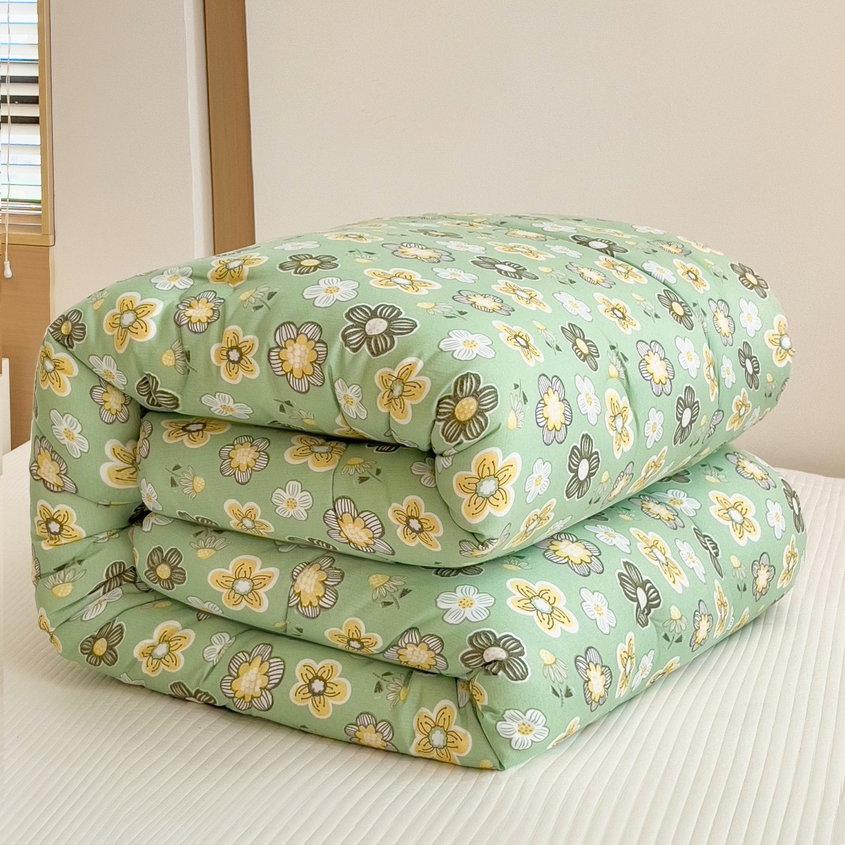 91家纺网 家纺一手货源 找家纺 宝士康家纺 2025新品10A抗菌双层纱冬被被子被芯 花开半夏