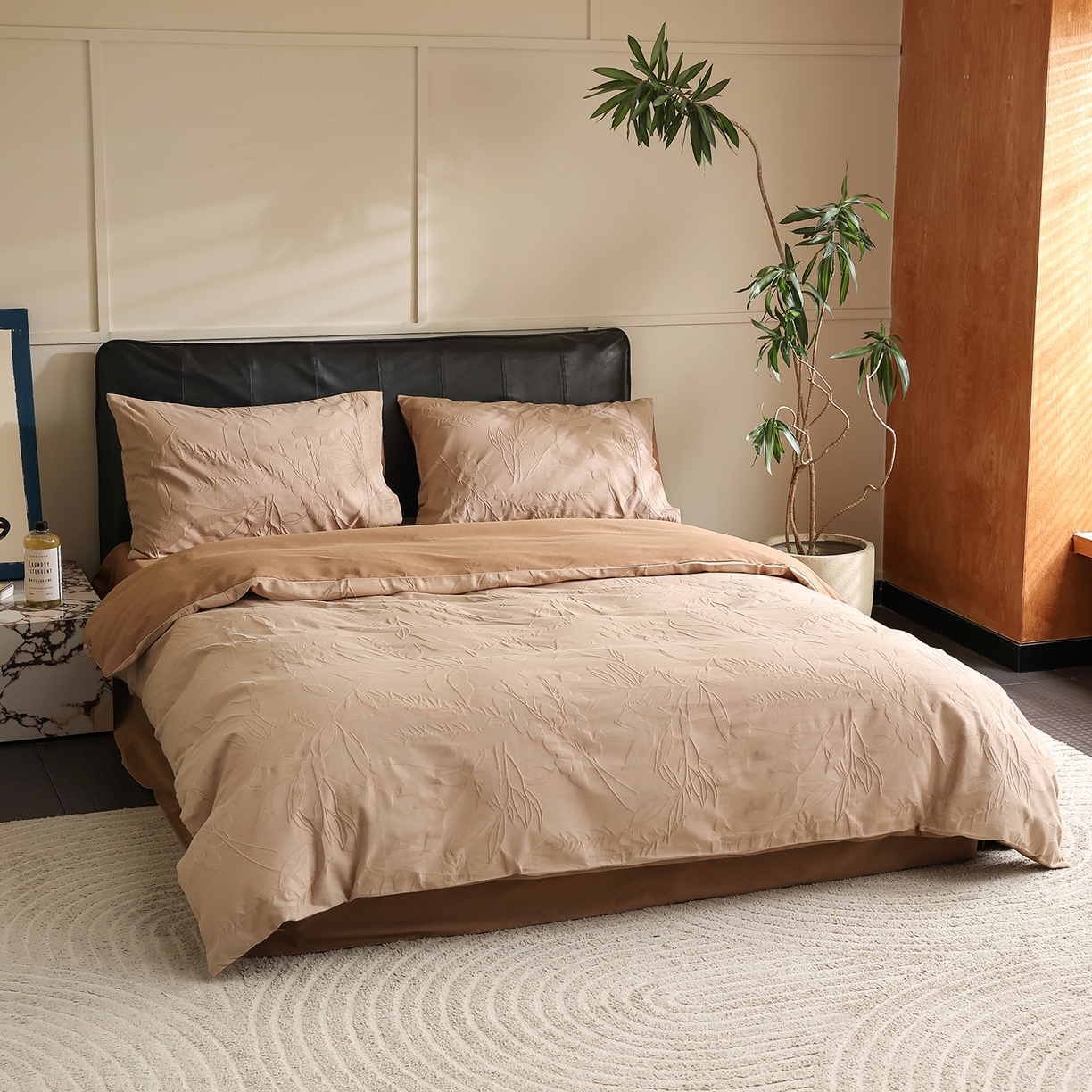 91家纺网 家纺一手货源 找家纺 玉宇阁家居 2025秋款100S大提花磨毛四件套-一梦幽兰系列 一梦幽兰-浅绯琥珀