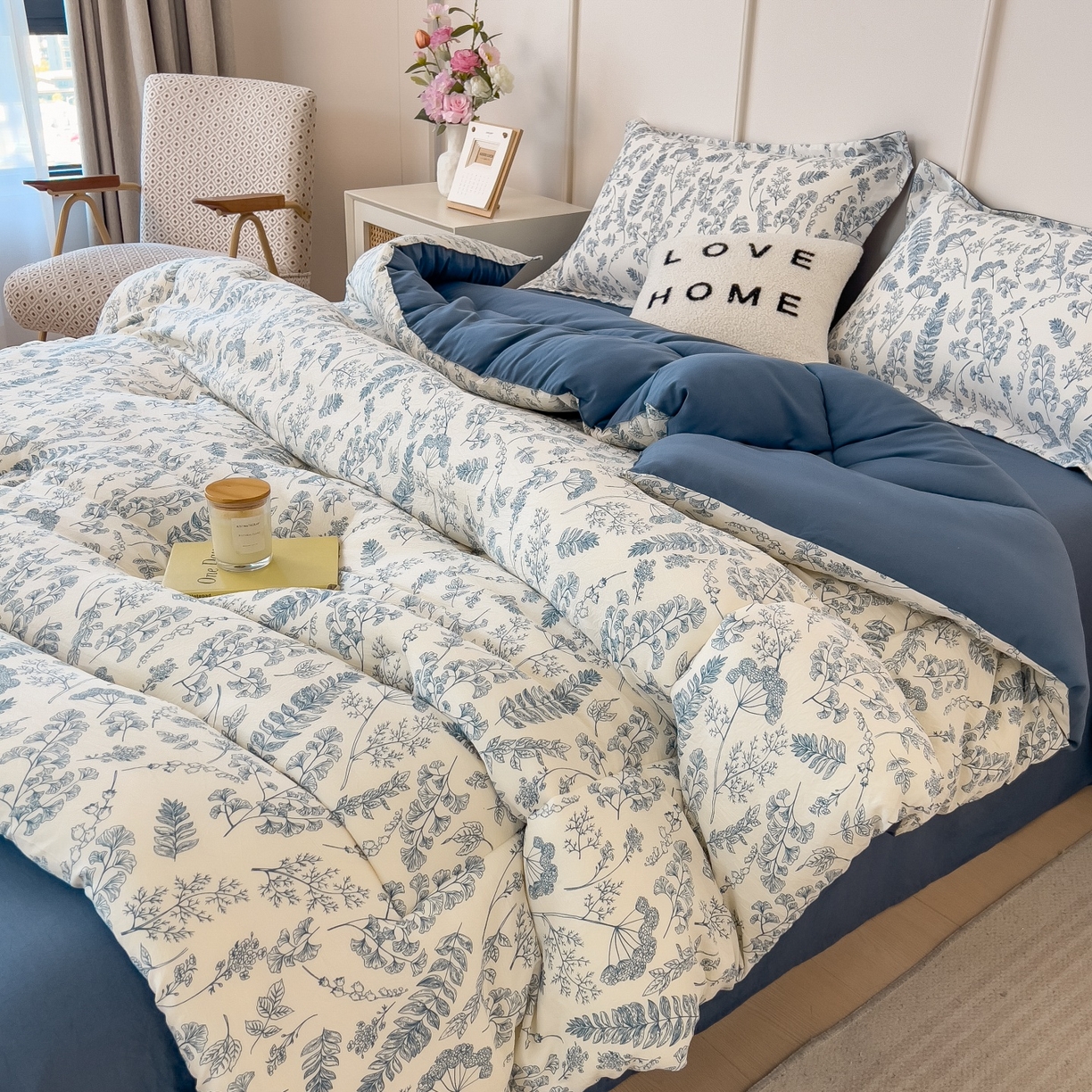 91家纺网 家纺一手货源 找家纺 宝士康家纺 2025新品10A抗菌双层纱冬被被子被芯 青花瓷