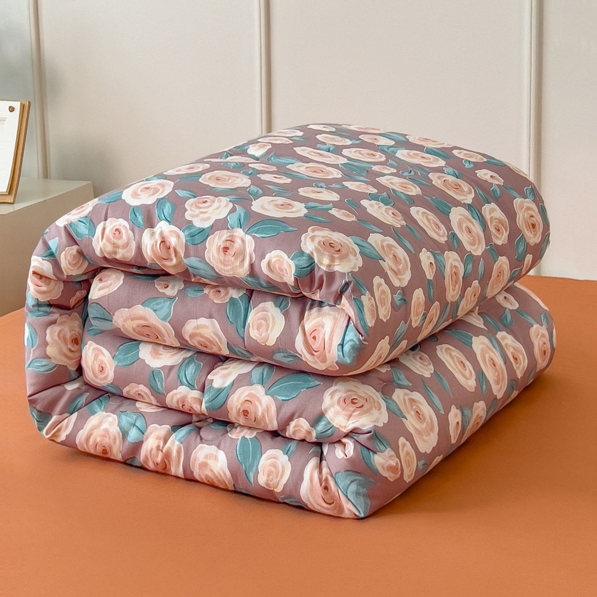 91家纺网 家纺一手货源 找家纺 宝士康家纺 2025新品10A抗菌双层纱冬被被子被芯 玫瑰物语