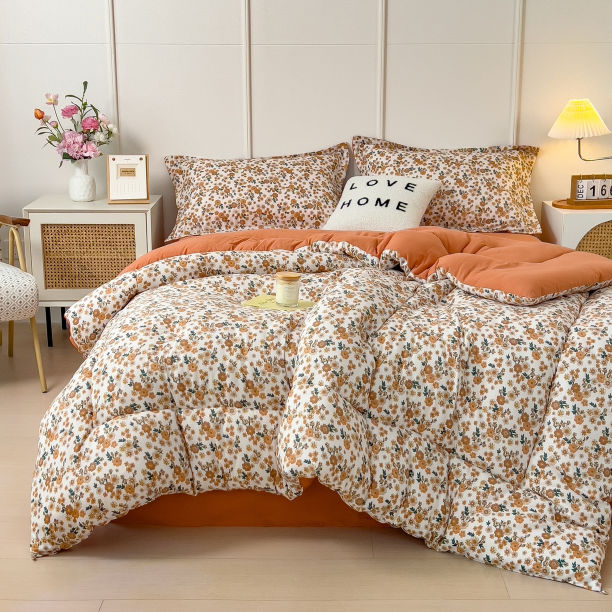 91家纺网 家纺一手货源 找家纺 宝士康家纺 2025新品10A抗菌双层纱冬被被子被芯 小雏菊