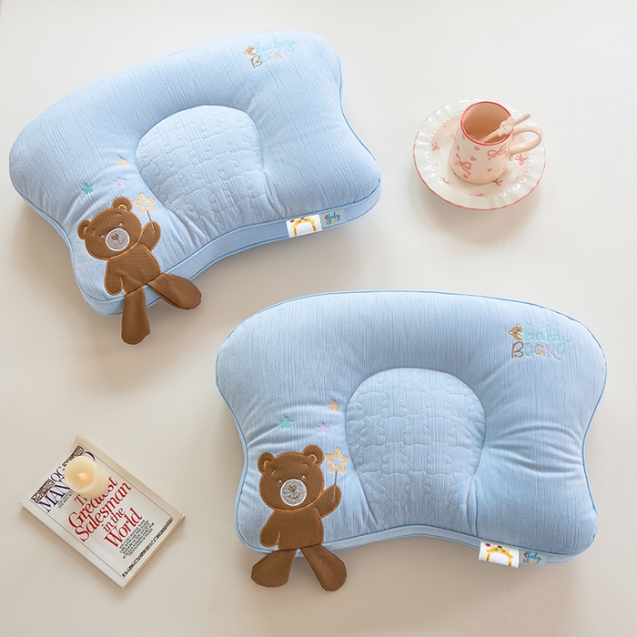 91家纺网 家纺一手货源 找家纺 （总）鼎晟纺 2025新款小熊贴布绣儿童枕护颈枕头枕芯